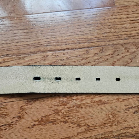 Brown & Black Tooled Leather Belt Size 42 - Picture 7 of 9